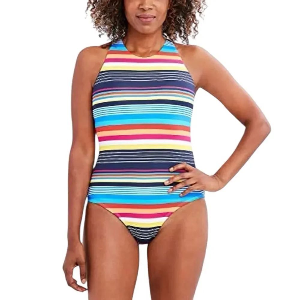 Nautica Striped Multicolor Swimsuit Woman’s Size M